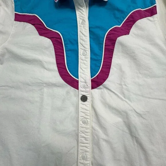 Vintage The San Angelo Collection 80s Western Shirt Mens 48 Multicolor Cotton - Picture 6 of 15